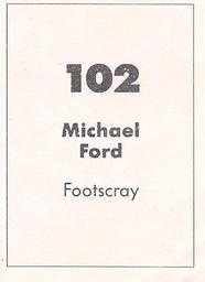 1990 Select AFL Stickers #102 Michael Ford Back